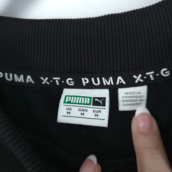 Puma Black Long Sleeve XTG Crew Neck Boxy Fit Athleisure Raglan Pullover M - Picture 6 of 11